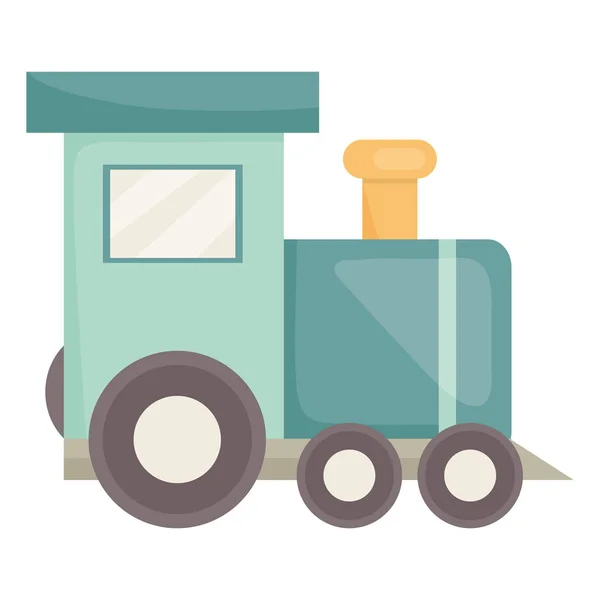 Маленькая игрушка поезда иконка развлечений квадратная рамка и элементы дня рождения векторный иллюстратор — стоковый вектор