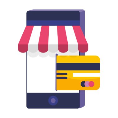 Akıllı telefon ve mağaza simgesi tasarımı