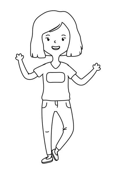 Chica adolescente diseño de dibujos animados — Vector de stock