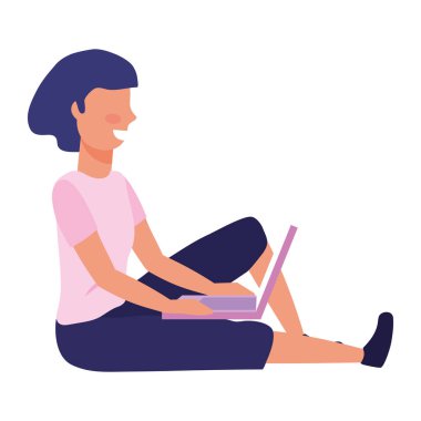 Dizüstü bilgisayarı olan kadın