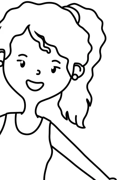 青少年 女孩 卡通 设计 — 图库矢量图片