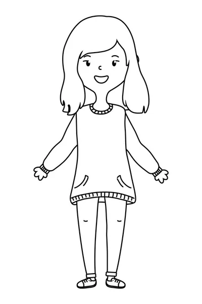 Adolescent fille dessin animé conception — Image vectorielle