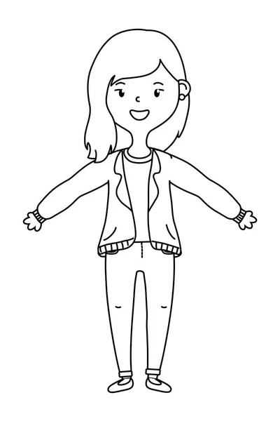 Chica adolescente diseño de dibujos animados — Vector de stock