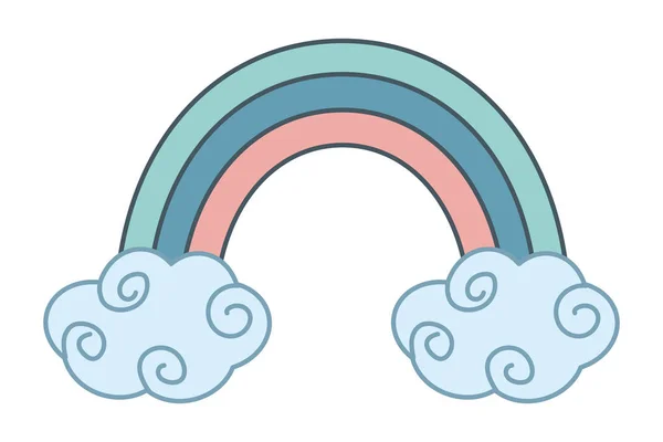 雲のデザインの虹 — ストックベクタ