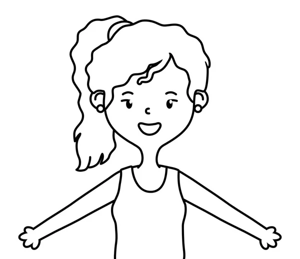 Chica adolescente diseño de dibujos animados — Vector de stock
