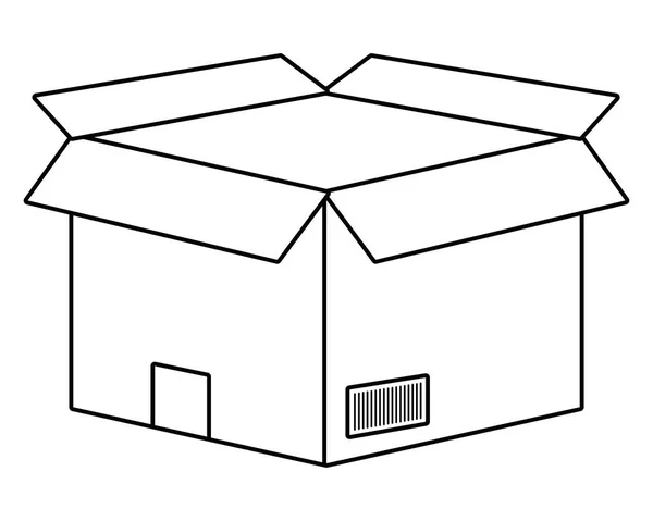 Caja icono de dibujos animados en blanco y negro — Archivo Imágenes Vectoriales