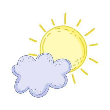 Güneş ile sevimli masal bulutu