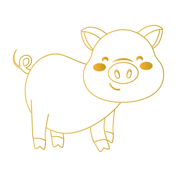 Schwein lächelnde Ikone — Stockvektor