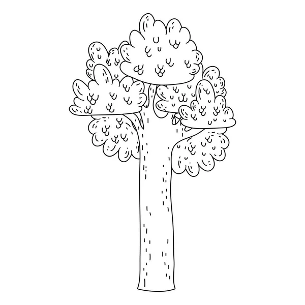 Beautiful tree fairytale icon — Stock Vector