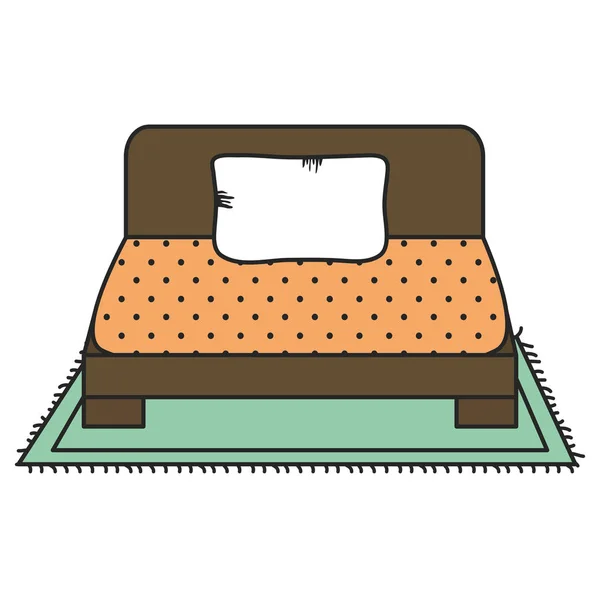 Ліжко з дерев'яної ікони меблів — стоковий вектор