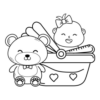 cute baby shower cartoon clipart