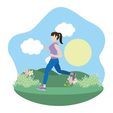 Uygun kadın egzersiz yaparak