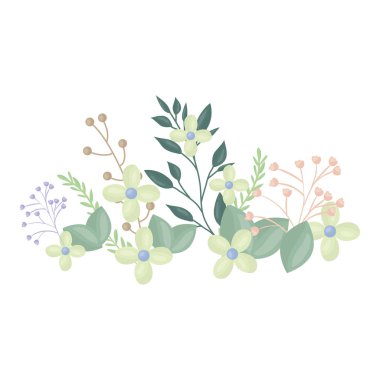 çiçekler ve Leafs dekorasyon