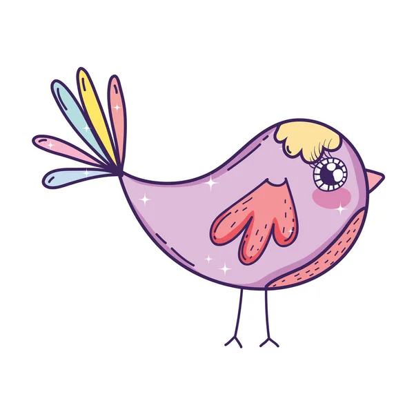 Burung kecil yang lucu karakter yang indah - Stok Vektor
