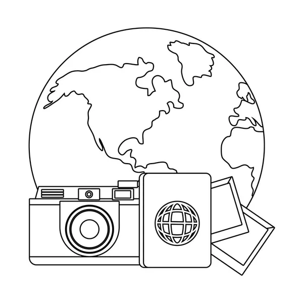 Diseño de conjunto de iconos de viaje — Vector de stock