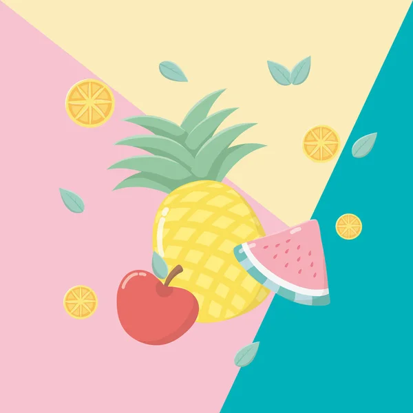Fruits frais et tropicaux — Image vectorielle