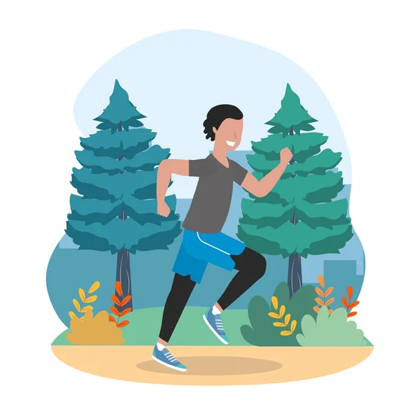 Hombre atleta ejercicio y actividad de correr — Vector de stock