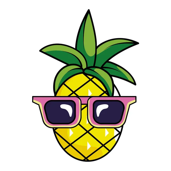 Délicieux dessin animé ananas — Image vectorielle