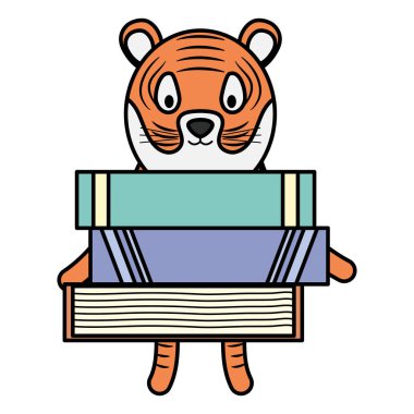 kitap çocukça karakter ile sevimli kaplan