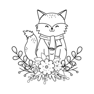 sevimli tilki ormanlık karakter