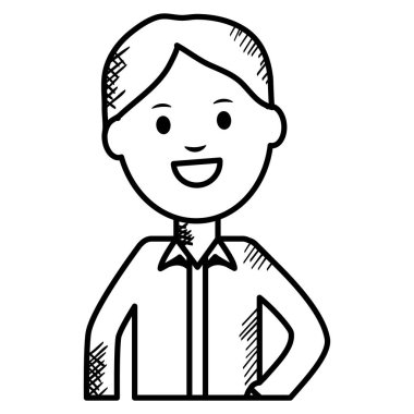 tek renkli genç adam avatar karakteri