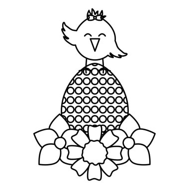 yumurta küçük civciv paskalya kutlaması ile boyanmış