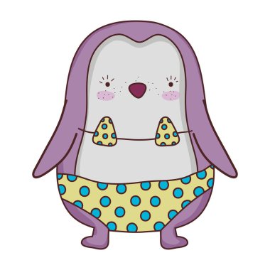 mayo ile sevimli küçük penguen