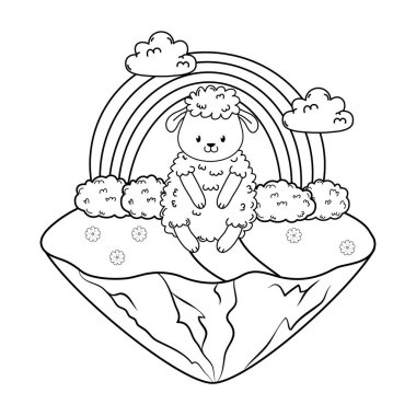 alan ormanlık karakter sevimli koyun