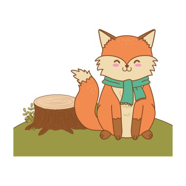 alan ormanlık karakter sevimli tilki