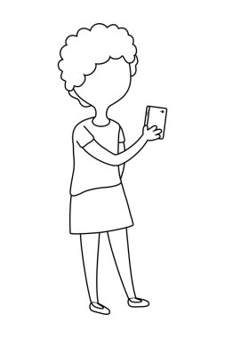 Kız ve akıllı telefon tasarımı