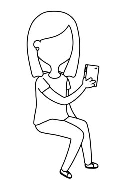 Kız ve akıllı telefon tasarımı