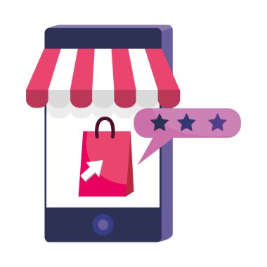 Akıllı telefon ve mağaza simgesi tasarımı