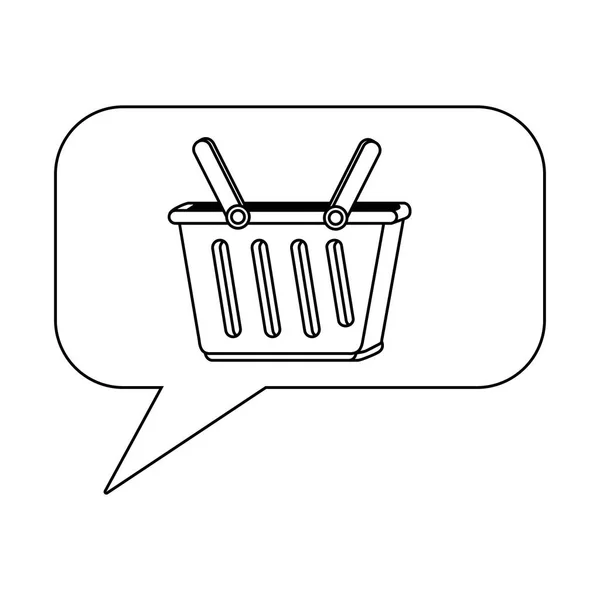 Cesta de compras dentro de burbuja — Vector de stock