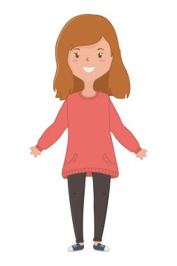 Genç kız karikatür tasarımı