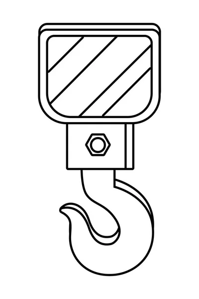 Kranhaken-Symbol in schwarz und weiß — Stockvektor