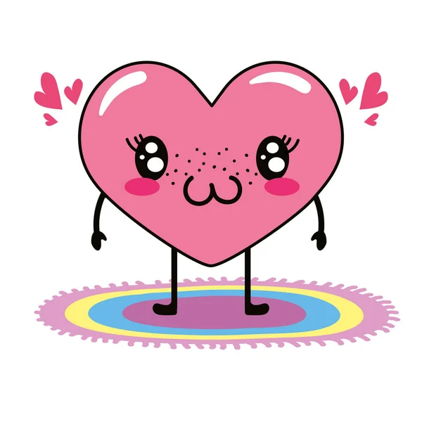 Love heart cartoon — Stock Vector