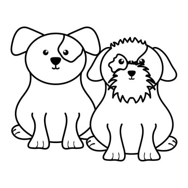 sevimli küçük köpekler evcil hayvan karakterleri