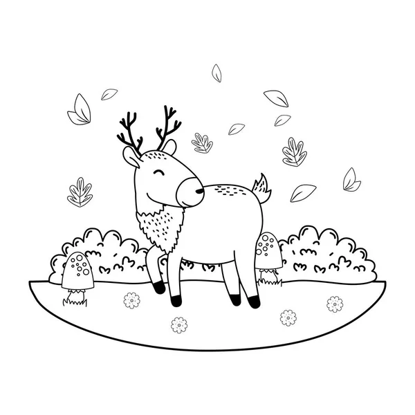 Bonito rena no campo arborizado personagem —  Vetores de Stock