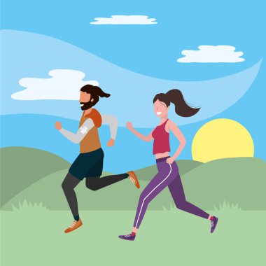 fitness egzersiz karikatür