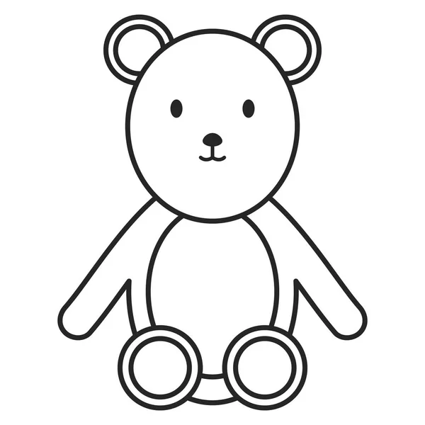 Маленький ведмідь плюшева іграшка розваги — стоковий вектор