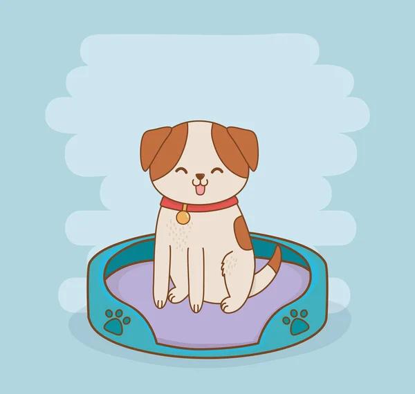 น่ารักตัวละครมัสคอตสุนัขตัวน้อย — ภาพเวกเตอร์สต็อก