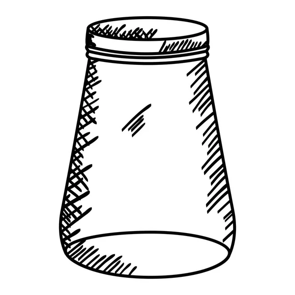 Vidro de frasco de pedreiro com desenho de tampa —  Vetores de Stock