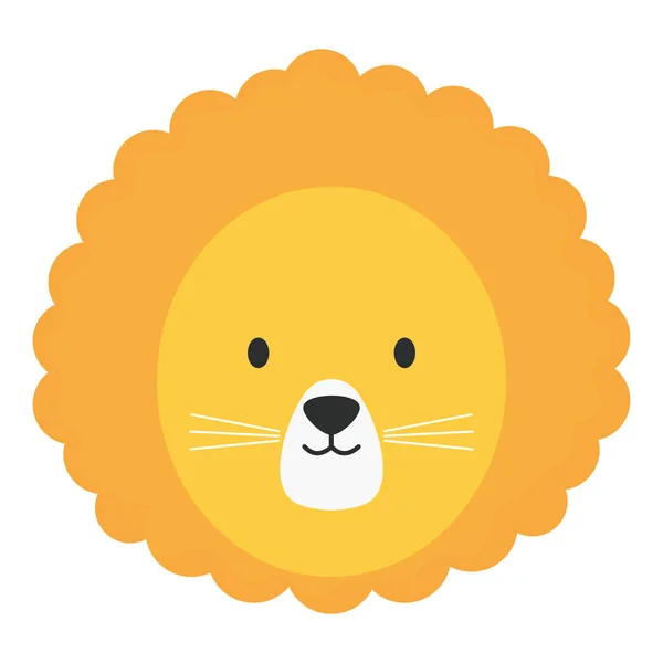 Cabeça de leão bonito personagem infantil — Vetor de Stock