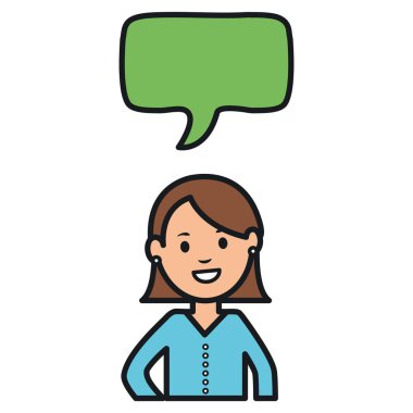 konuşma balonu avatar karakter olan kadın