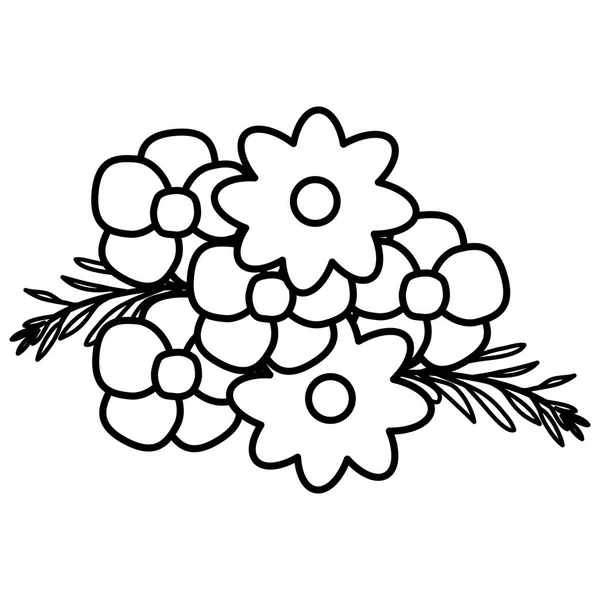鲜花和树叶装饰 — 图库矢量图片