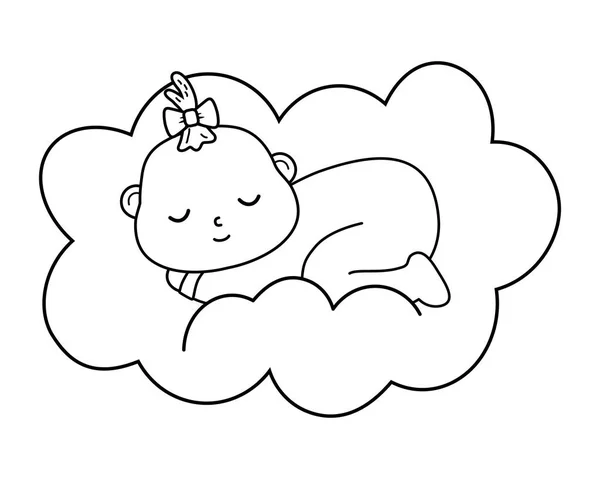 Bonito bebê chuveiro desenhos animados —  Vetores de Stock