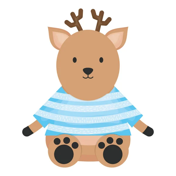 Cute reindeer childish character — Stock Vector