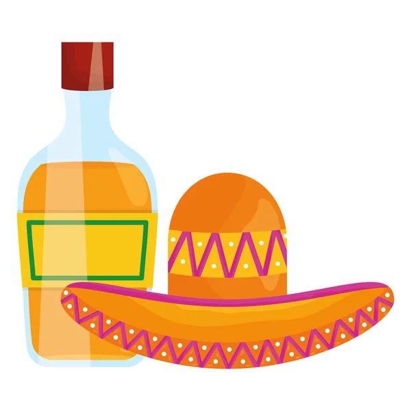 Mexikanischer Hut traditionelle Ikone — Stockvektor