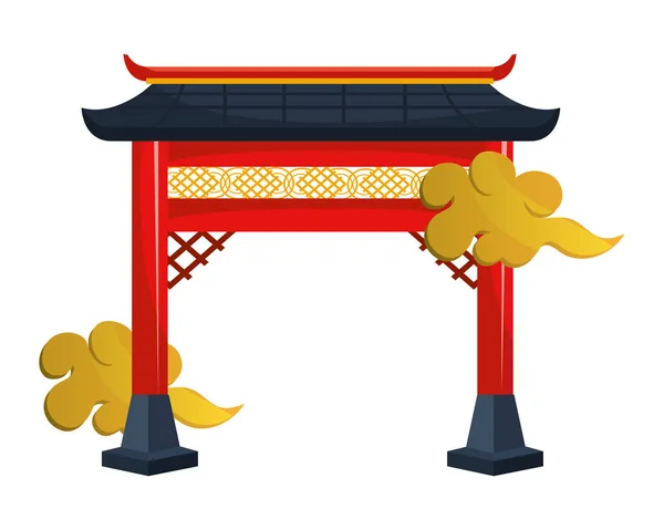 Chinese red gate — Stock Vector