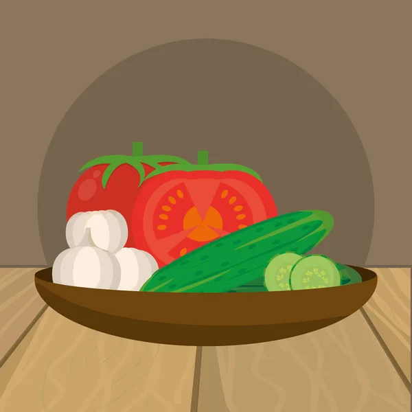 漫画のおいしい新鮮な野菜 — ストックベクタ